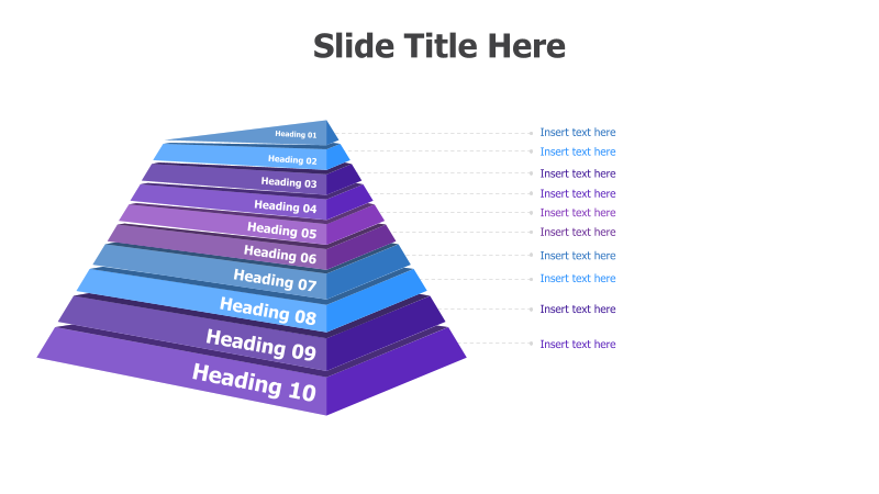 10-Level 3D Pyramid Diagram