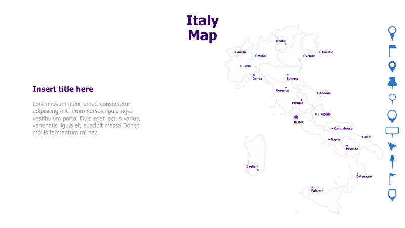 Italy Map with City Markers