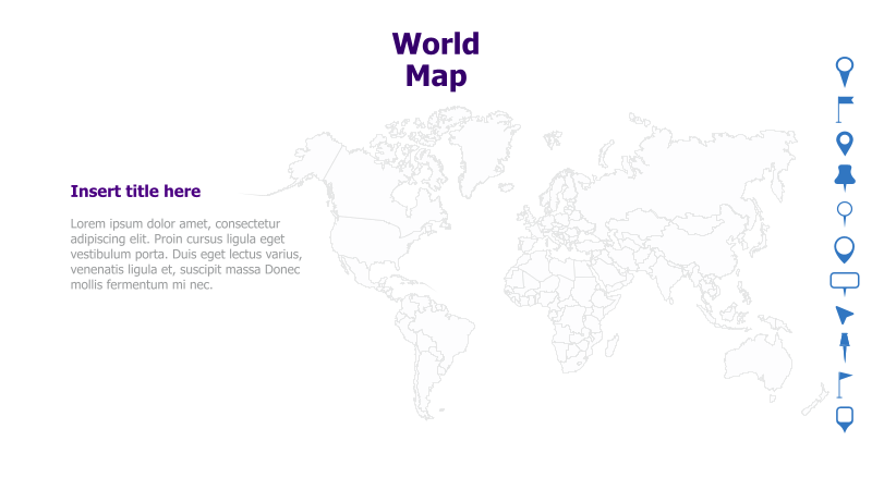 World Map with Text Placeholder
