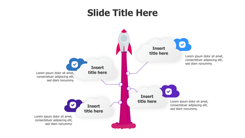 4-Point Launching Rocket Infographic