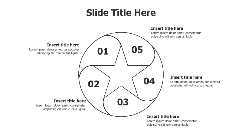 5-Step Pentagram Infographic with Circular Elements