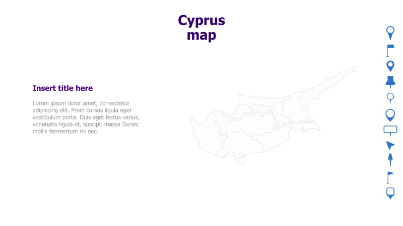 Cyprus Map with Text Placeholder