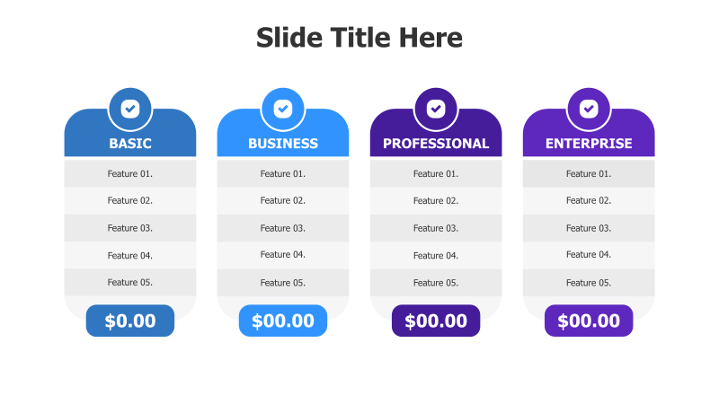 4-Tier Pricing Plan Comparison