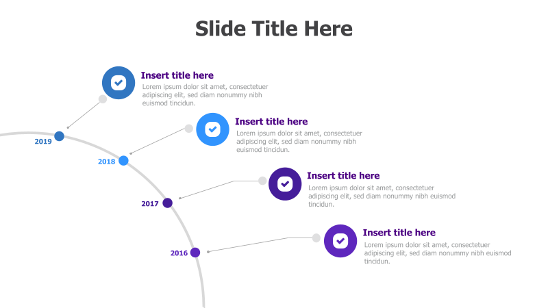 4-Point Timeline with Checkmarks