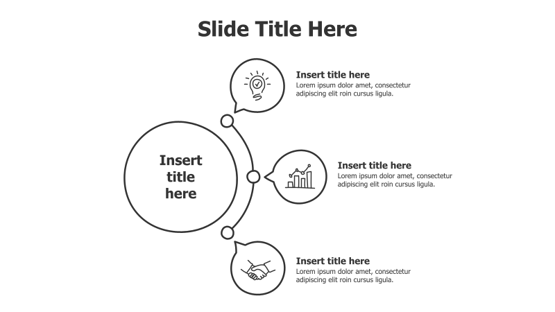 3-Point Branching Infographic with Icons