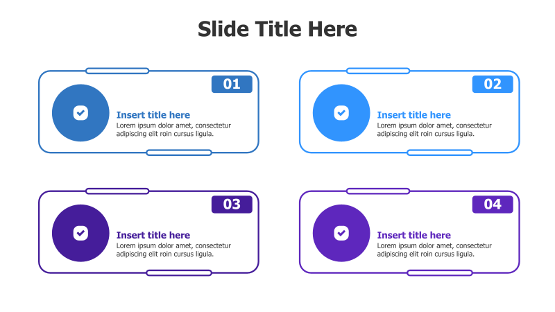 4-Point Colored Outline Rectangles with Icons