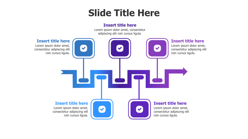 5-Point Zigzag Timeline Infographic