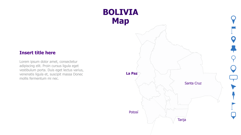 Bolivia Map with Text Placeholder