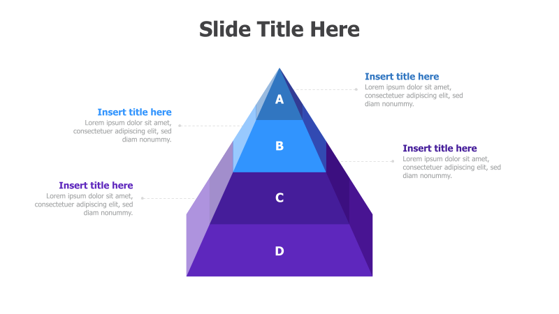 4-Level 3D Pyramid Diagram