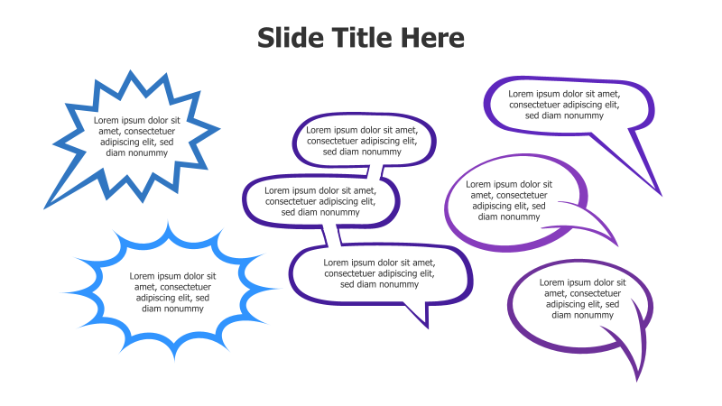 6 Cartoonish Speech Bubbles Infographic