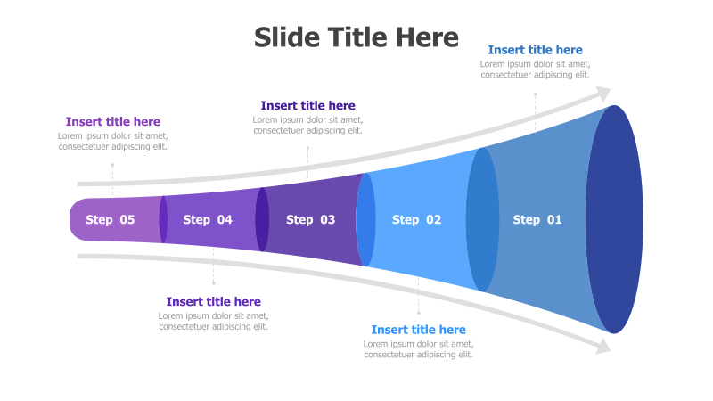 5-Step Horizontal Funnel Diagram