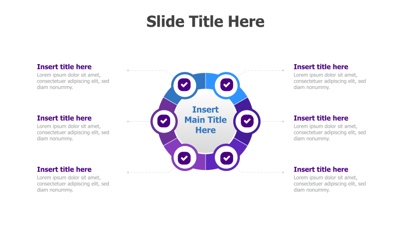 6-Point Circular Process with Checkmarks