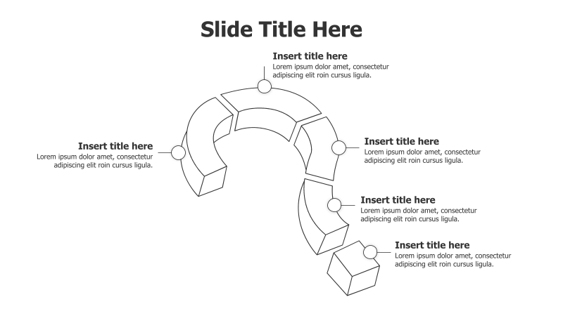 5-Step Circular Process with Outline Question Mark