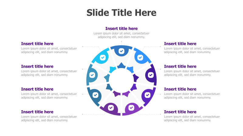9-Point Circular Process with Checkmarks