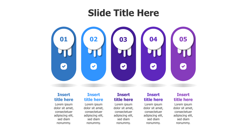 5-Step Curved Process with Icons