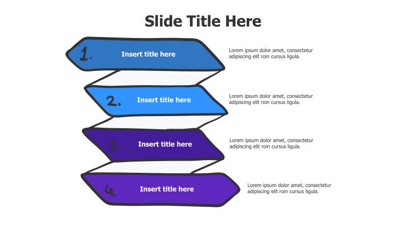4-Step Colored Twisted Paper Infographic