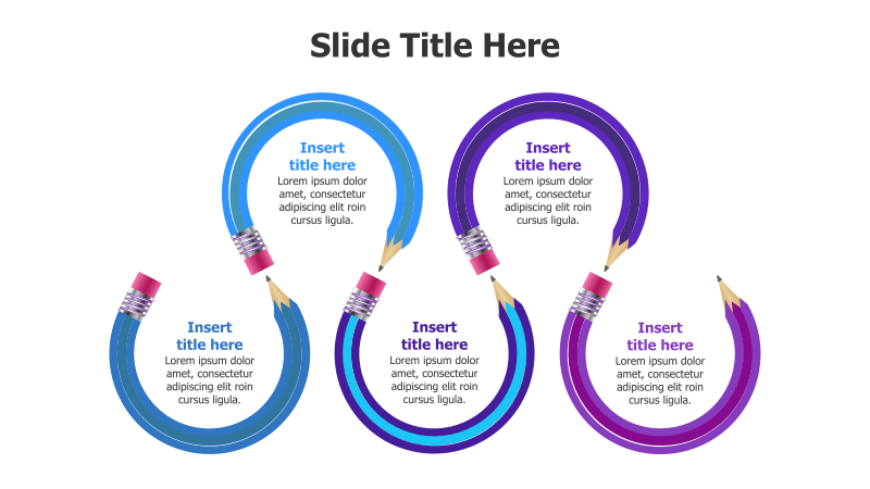 5-Point Circular Pencil Infographic