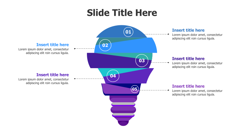 5-Point Geometric Bulb Infographic