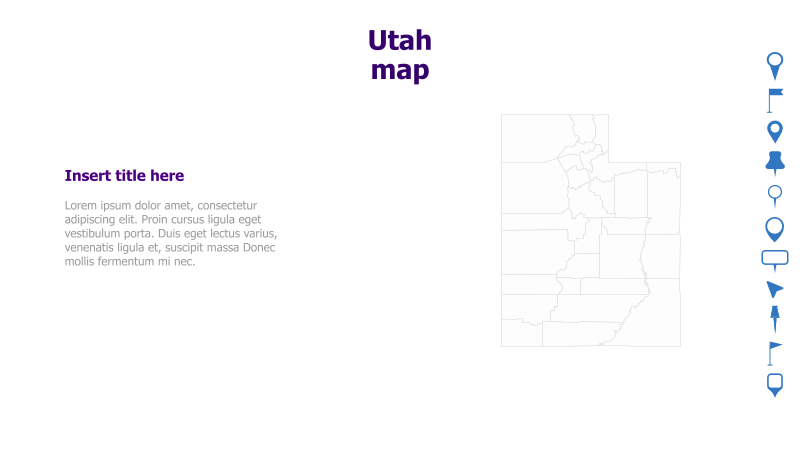 Utah Map with Text Placeholder