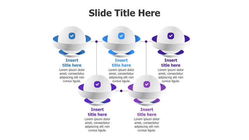 5-Point Connected 3D Shapes Infographic