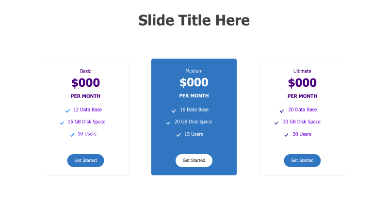 3-Tier Pricing Comparison