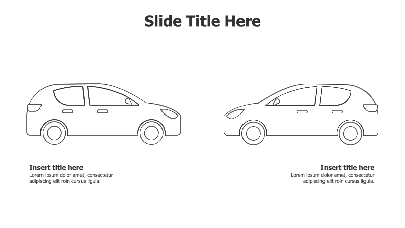 2-Point Outline Cars Infographic