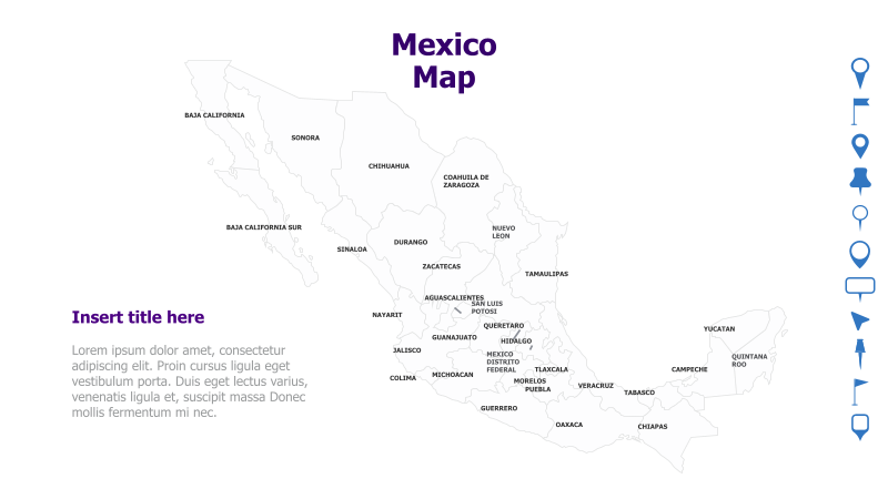 Mexico Map with State Names