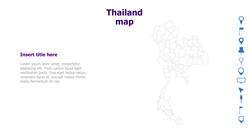 Thailand Map with Text Placeholder