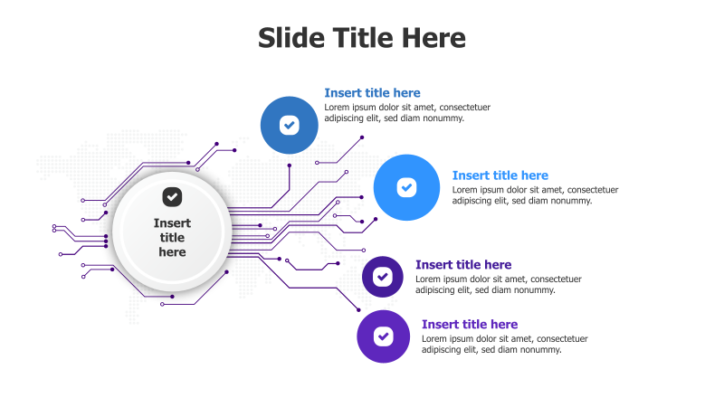 4-Point Tech Branching Infographic