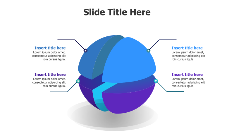 4-Point 3D Divided Sphere Infographic