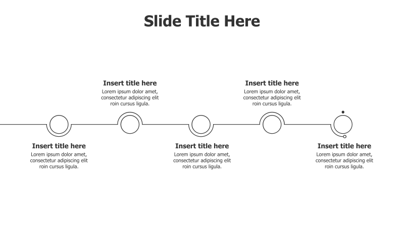 5-Point Timeline with Circular Stages