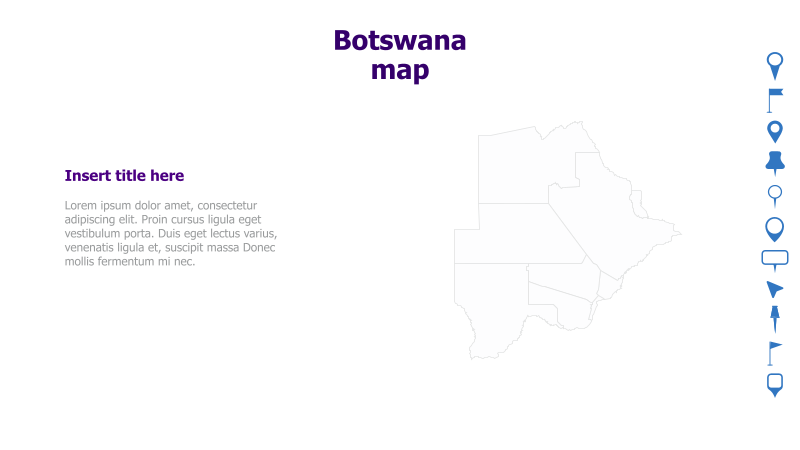 Botswana Map with Text Placeholder
