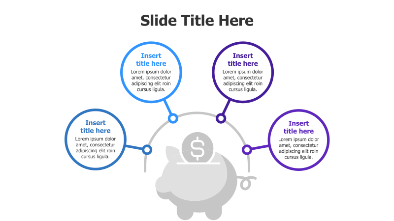 4-Point Circular Piggy Bank Infographic