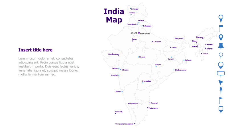 India Map with City Markers