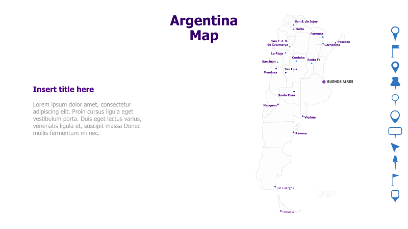 Argentina Map with City Markers