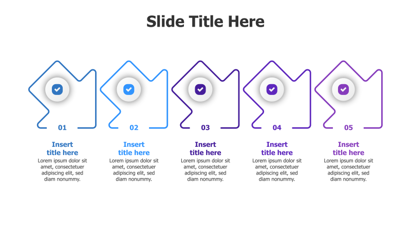 5-Step Linear Process with Icons