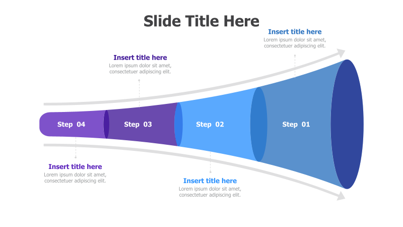 4-Step Horizontal Funnel Diagram