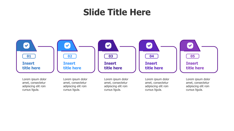 5-Step Process with Rounded Squares