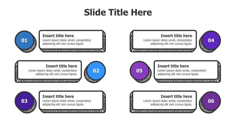 6-Point Doodle Infographic with Stripes