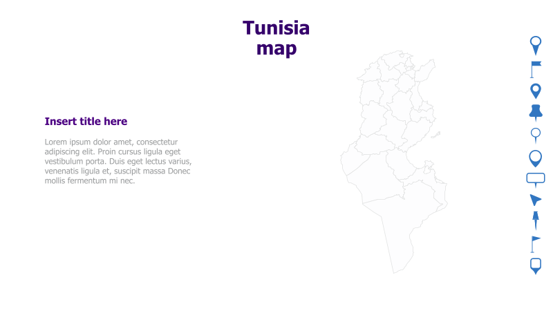 Tunisia Map with Text Placeholder