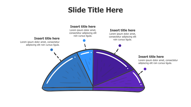 4-Point Divided Half-Circle Infographic