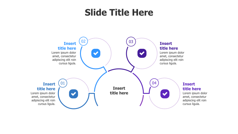 4-Point Circular Infographic with Connections