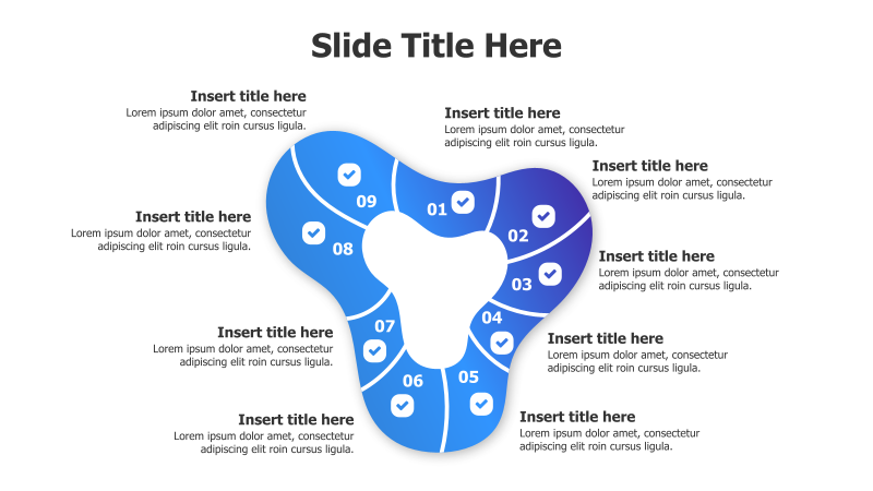 9-Point Gradient Shape Infographic
