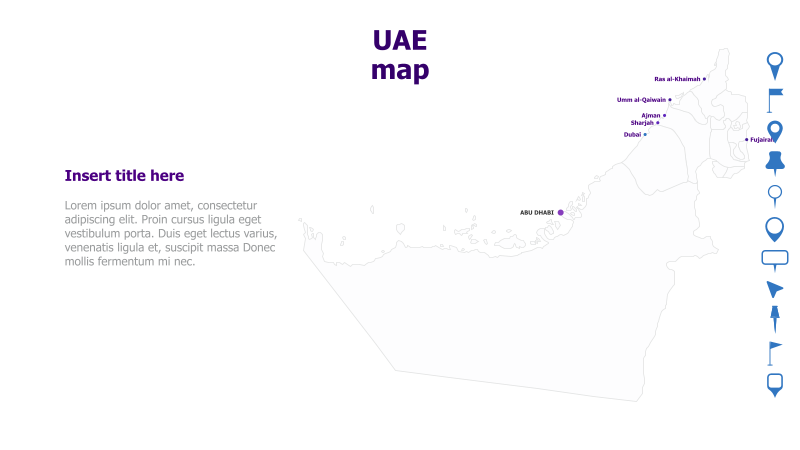 UAE Map with City Markers