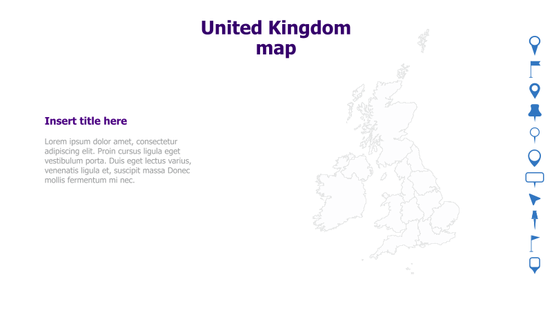 United Kingdom Map with Text Placeholder