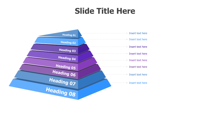 8-Level 3D Pyramid Diagram