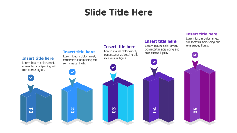 5-Step Growing 3D Blocks Infographic