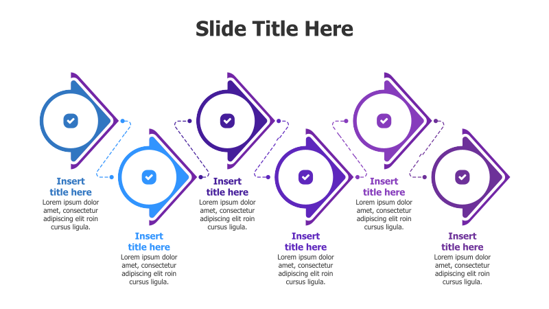 6-Step Linear Process with Icons