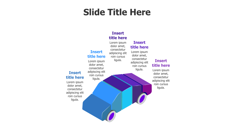 5-Point 3D Divided Car Infographic