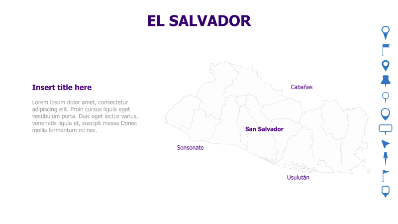 El Salvador Map with Text Placeholder